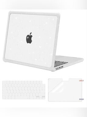 Apple MacBook Air 13 inch Protective Case & Keyboard Cover-Clear Sparkle